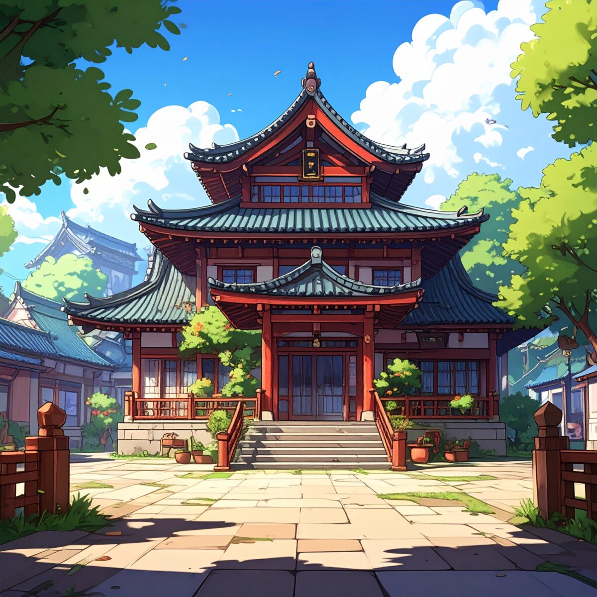 Firefly_アジアの学校、カートゥーン風のアメコミ調 209635