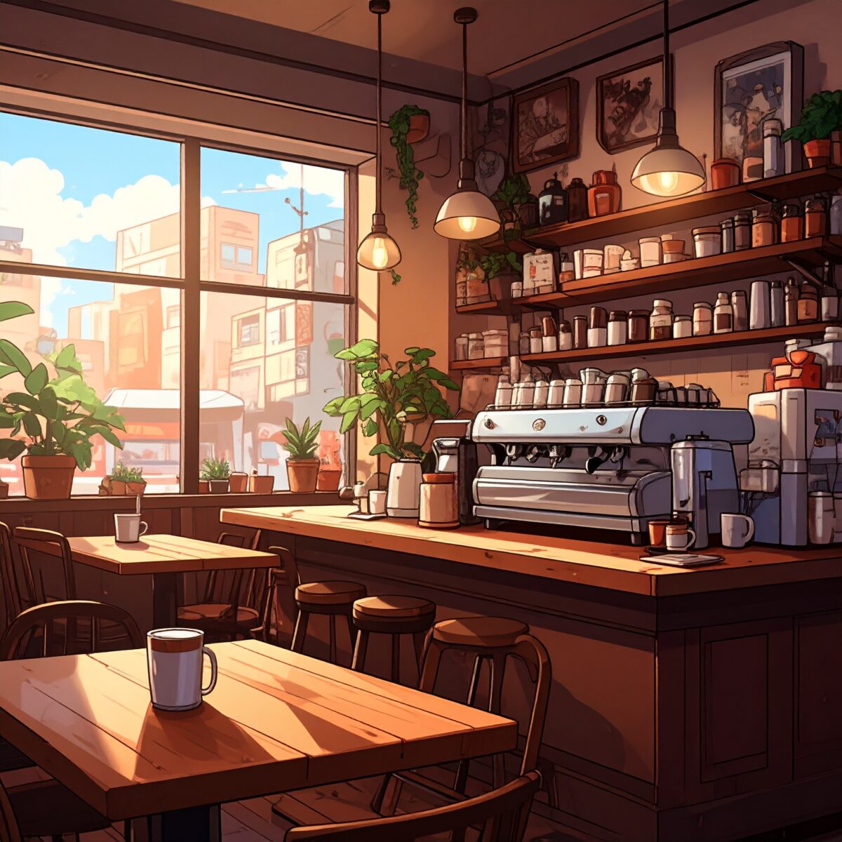 Firefly_喫茶店、カートゥーン風のアメコミ調 759585