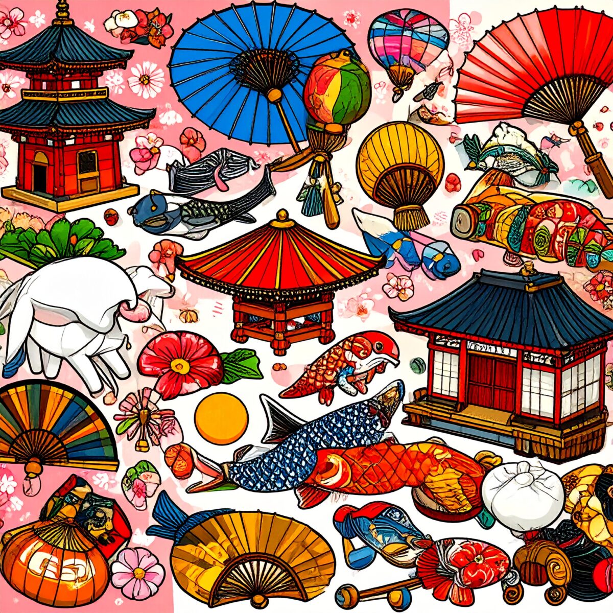 Firefly_日本の伝統玩具、カートゥーン風のアメコミ調 209635