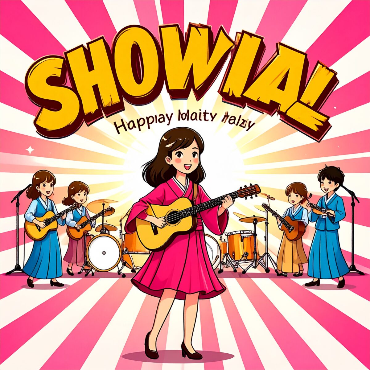 Firefly_昭和メロディ、カートゥーン風のアメコミ調 209635