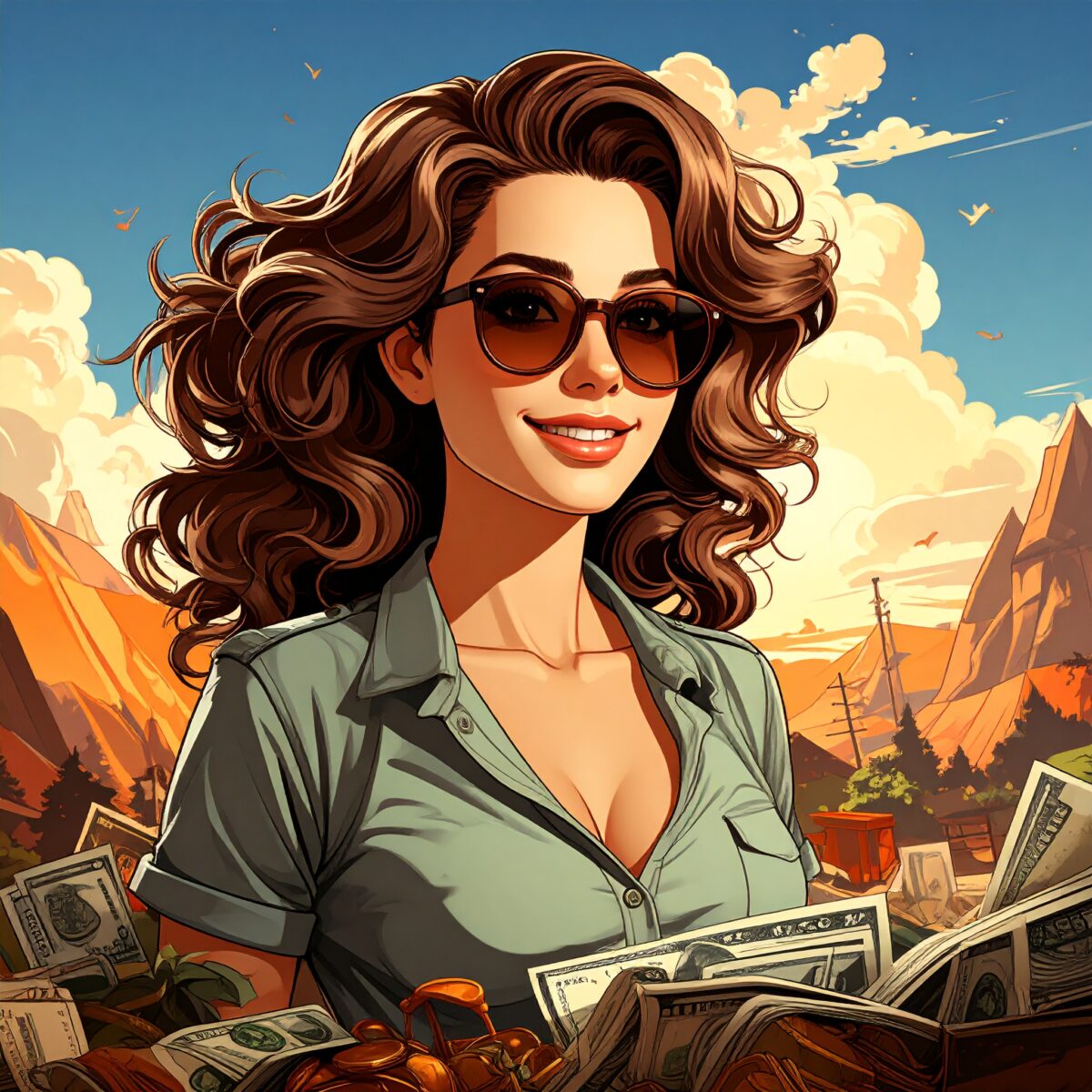 Firefly_毎月の支出、カートゥーン風のアメコミ調 614915