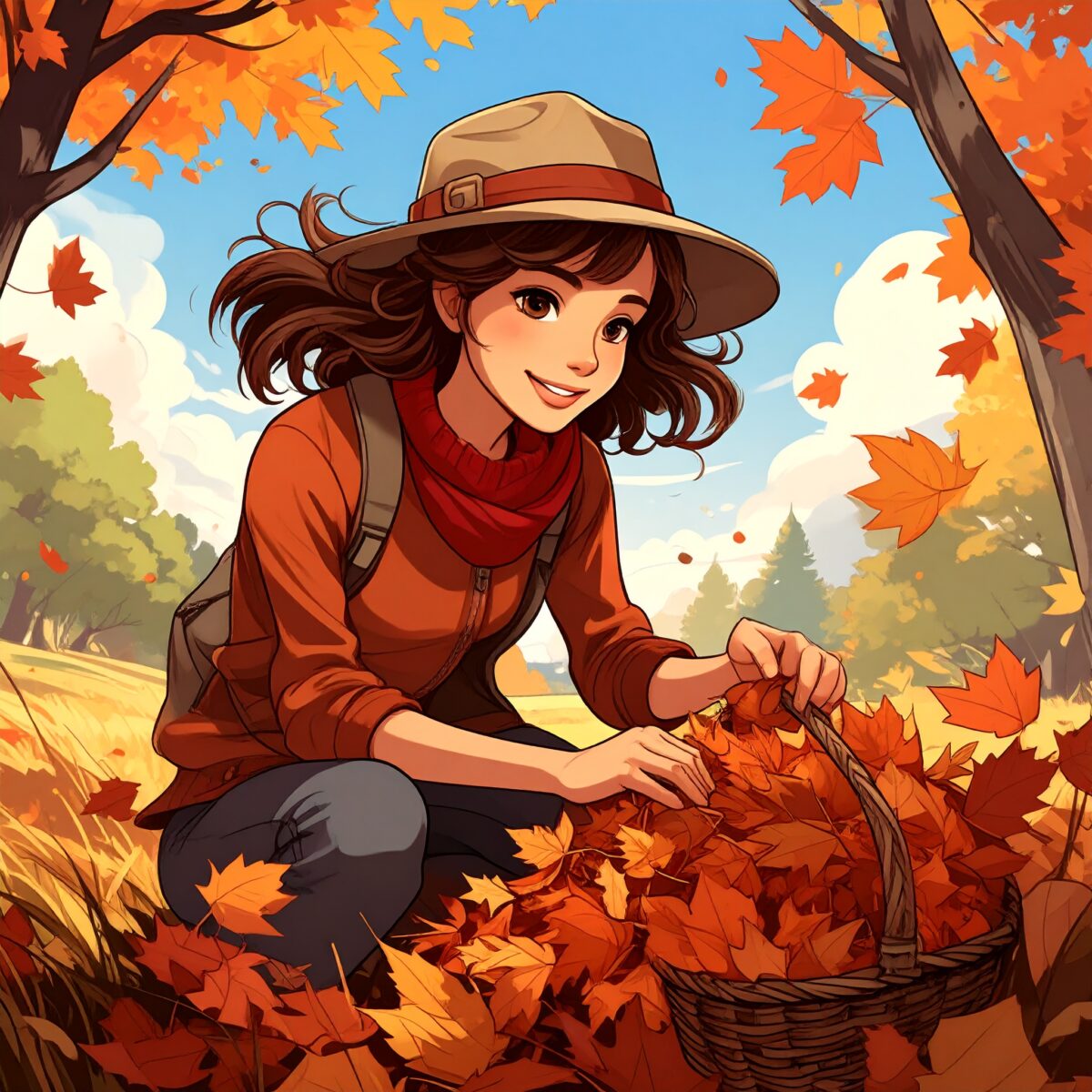 Firefly_紅葉狩り、カートゥーン風のアメコミ調 368828