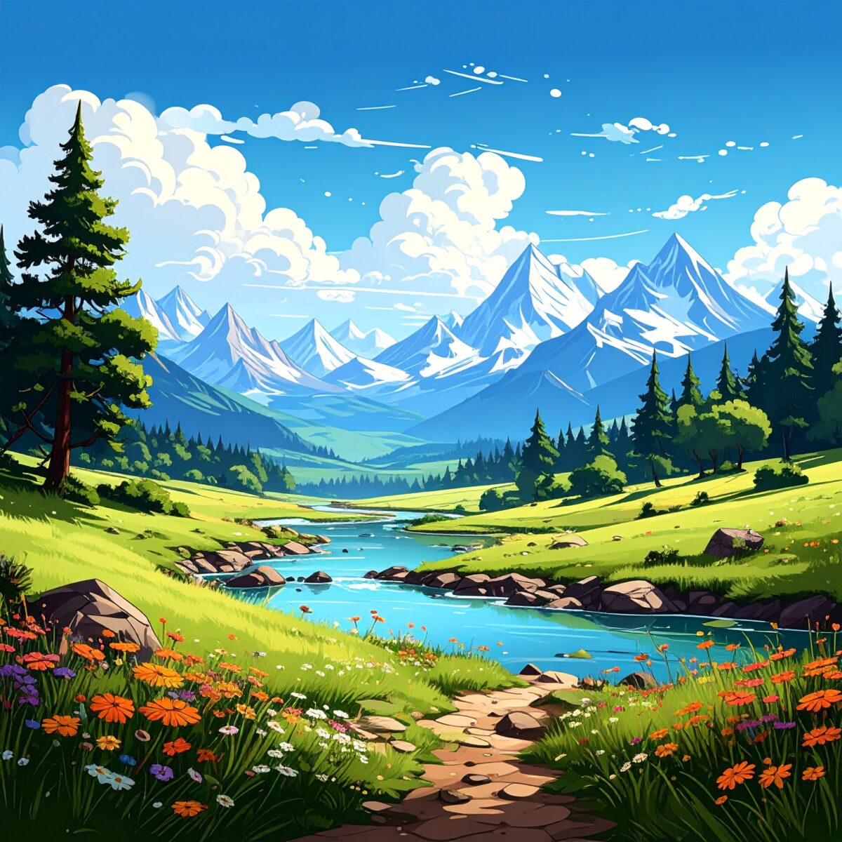 Firefly_美景、カートゥーン風のアメコミ調 713221