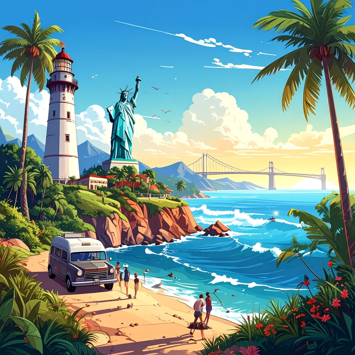 Firefly_観光地、カートゥーン風のアメコミ調 649494