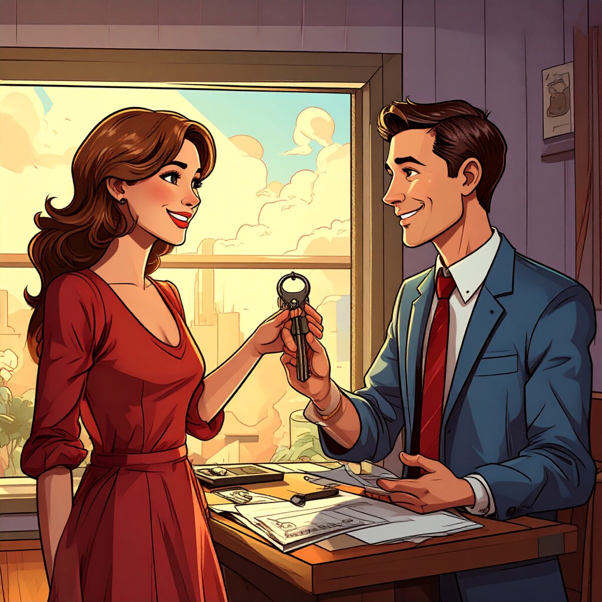 Firefly_鍵の交換、カートゥーン風のアメコミ調 669346