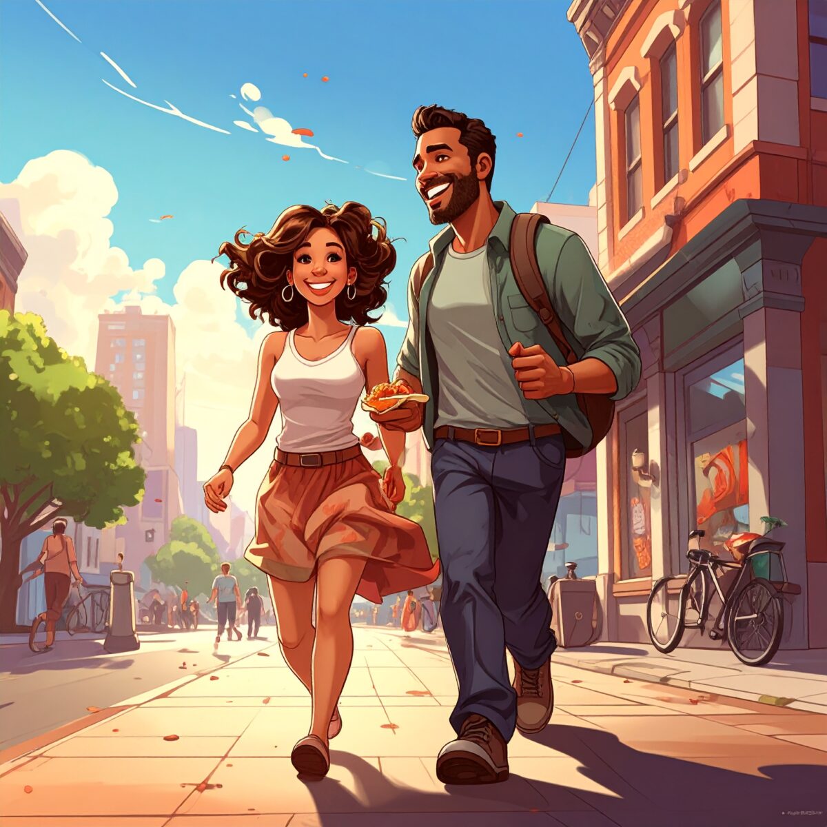 Firefly_食べ歩き、カートゥーン風のアメコミ調 140434