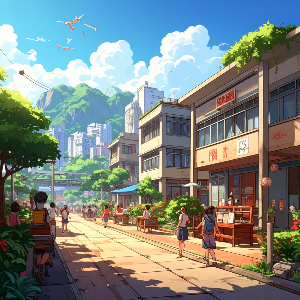 Firefly_香港の学校、カートゥーン風のアメコミ調 371417